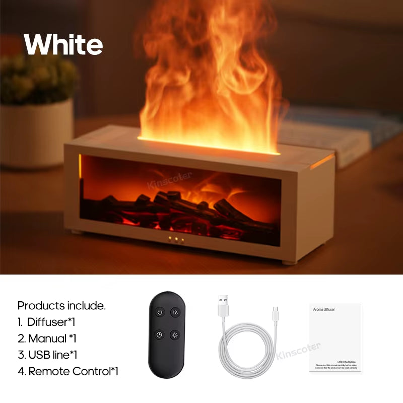 Enchanting Aroma Diffuser with Simulated Flame - Essential Oil Humidifier for Home & Office, Perfect Holiday Gift!