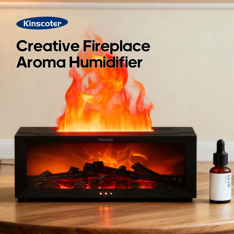 Enchanting Aroma Diffuser with Simulated Flame - Essential Oil Humidifier for Home & Office, Perfect Holiday Gift!