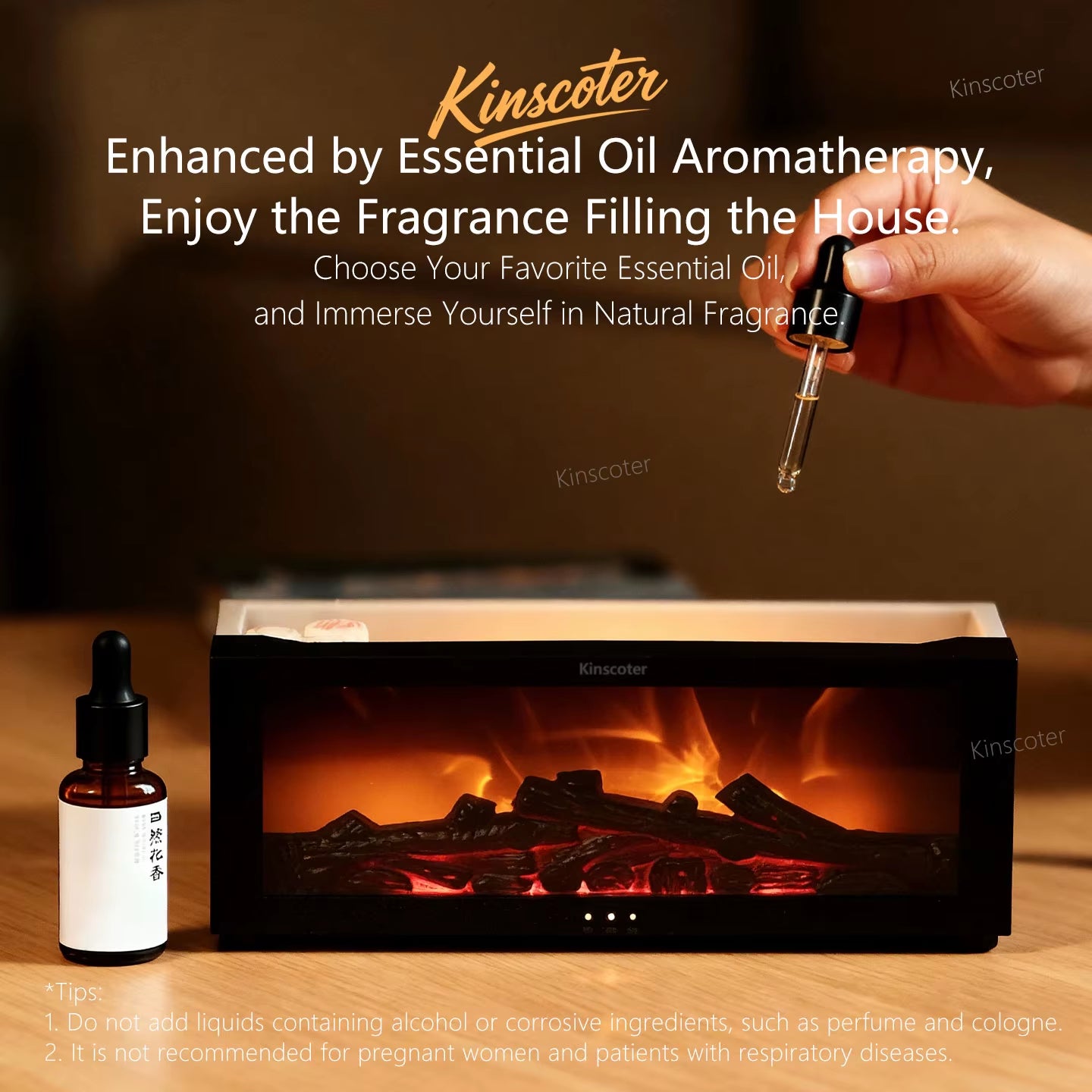 Enchanting Aroma Diffuser with Simulated Flame - Essential Oil Humidifier for Home & Office, Perfect Holiday Gift!