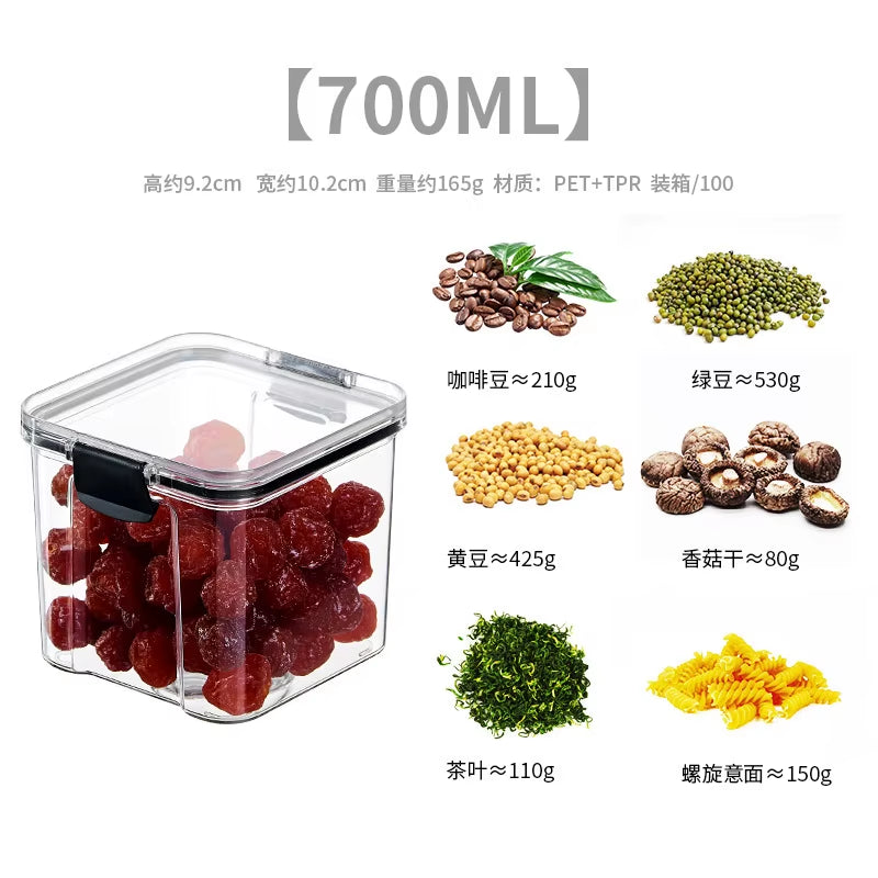 460-1800Ml Kitchen Sealed Jar Stackable Food Storage Box Multigrain Tank Bottle Cereal Candy Dried Fruit Tea Storage Containers
