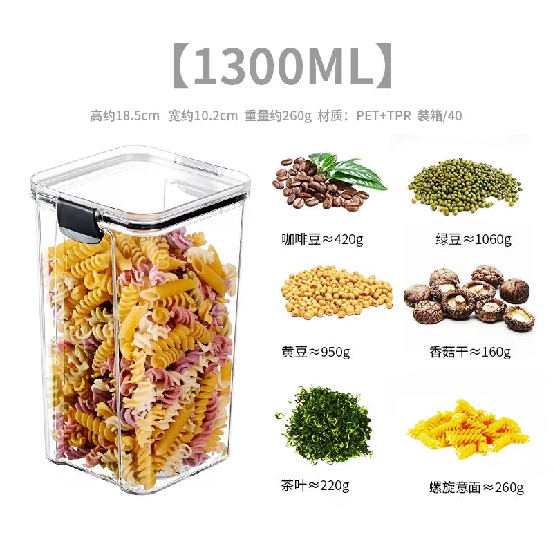 460-1800Ml Kitchen Sealed Jar Stackable Food Storage Box Multigrain Tank Bottle Cereal Candy Dried Fruit Tea Storage Containers