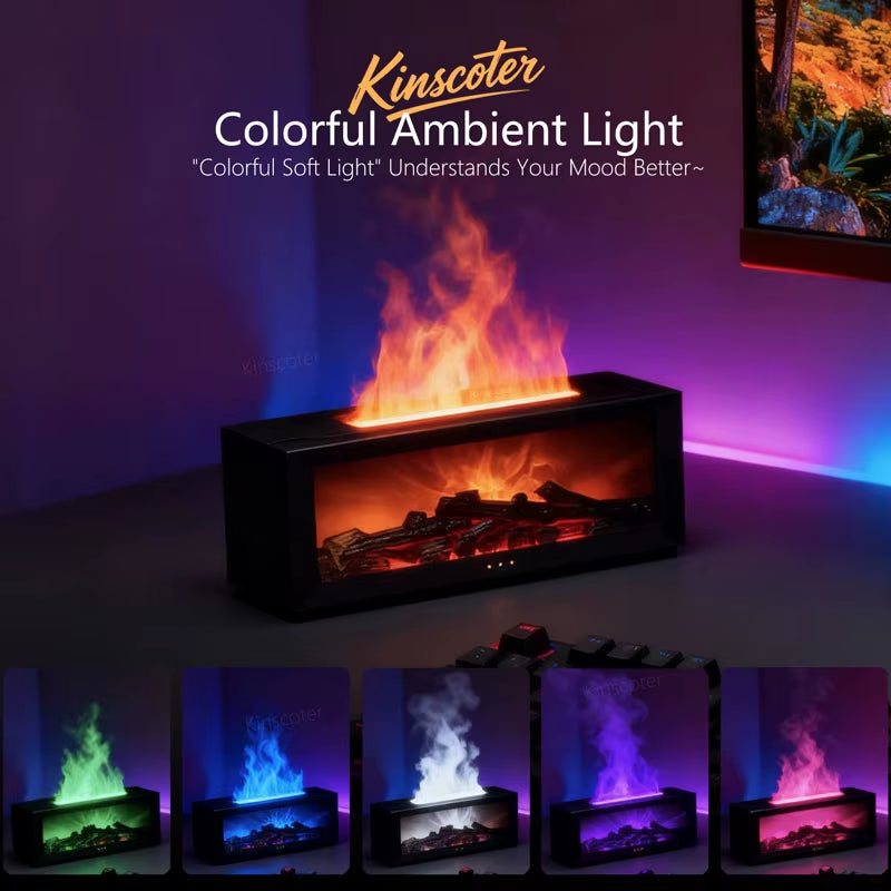 Enchanting Aroma Diffuser with Simulated Flame - Essential Oil Humidifier for Home & Office, Perfect Holiday Gift!
