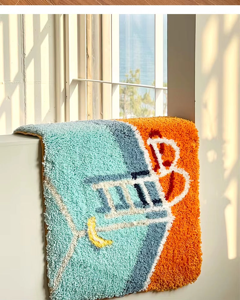 Cute Picturesque Tufted Carpet Mat Soft Fluffy Thick Tuftting Room Entry Doormat Anti-Slip Rug Entrance Floor Mat