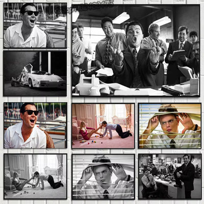 The Wolf of Wall Street Movie Poster Series Leonardo Dicaprio Canvas Painting Aesthetic Wall Art Pictures Home Bed Room Decor