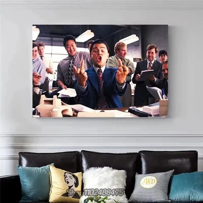The Wolf of Wall Street Movie Poster Series Leonardo Dicaprio Canvas Painting Aesthetic Wall Art Pictures Home Bed Room Decor