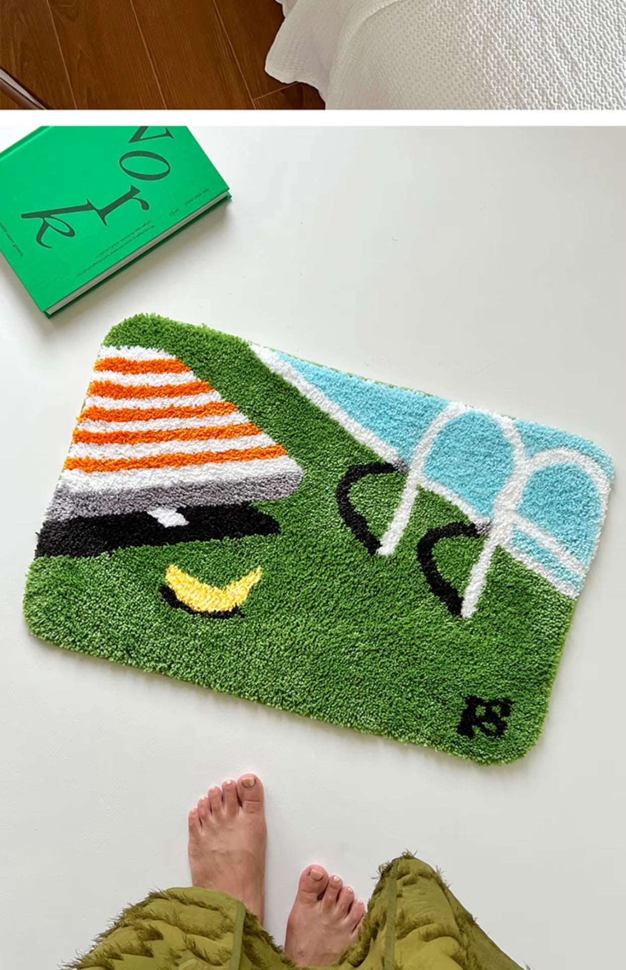 Cute Picturesque Tufted Carpet Mat Soft Fluffy Thick Tuftting Room Entry Doormat Anti-Slip Rug Entrance Floor Mat