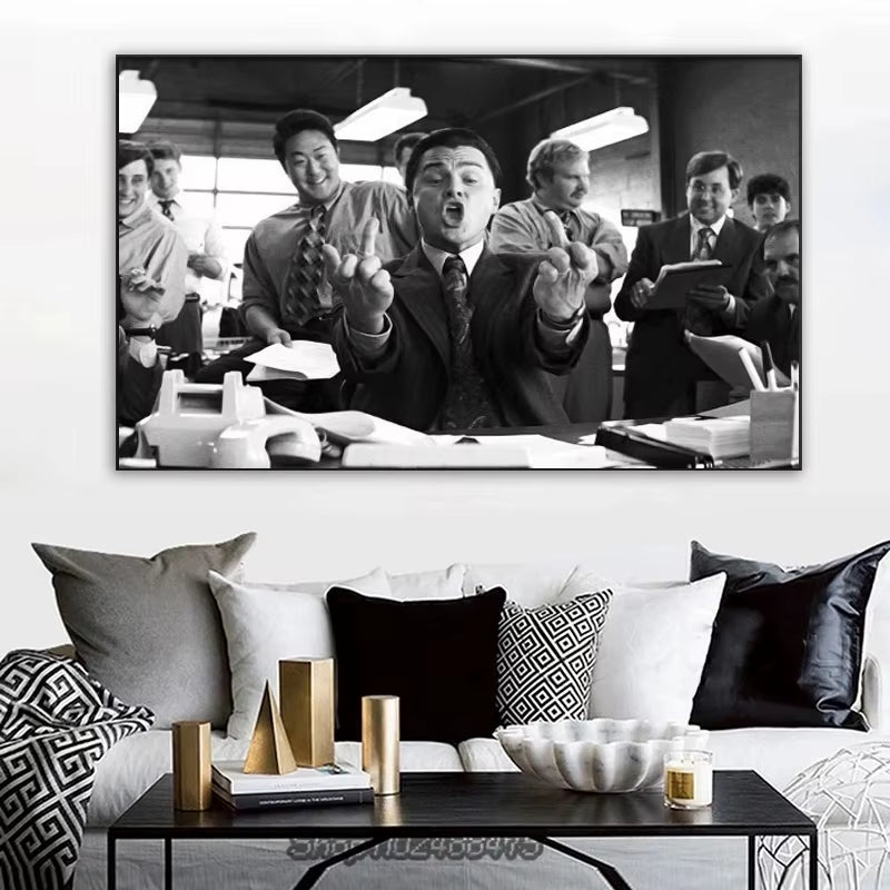 The Wolf of Wall Street Movie Poster Series Leonardo Dicaprio Canvas Painting Aesthetic Wall Art Pictures Home Bed Room Decor