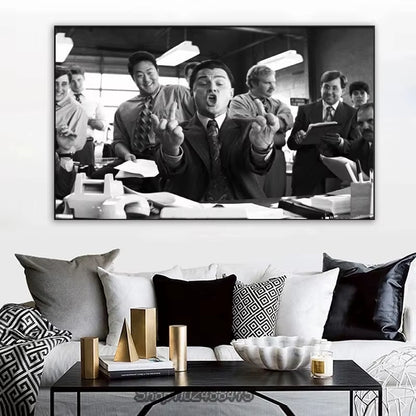 The Wolf of Wall Street Movie Poster Series Leonardo Dicaprio Canvas Painting Aesthetic Wall Art Pictures Home Bed Room Decor