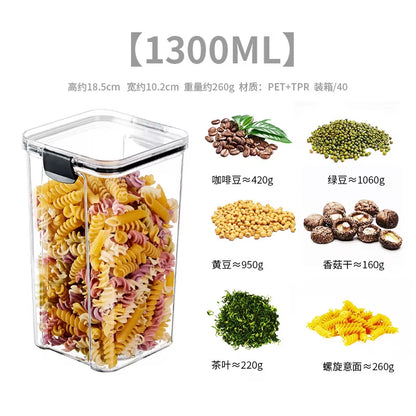 460-1800Ml Kitchen Sealed Jar Stackable Food Storage Box Multigrain Tank Bottle Cereal Candy Dried Fruit Tea Storage Containers