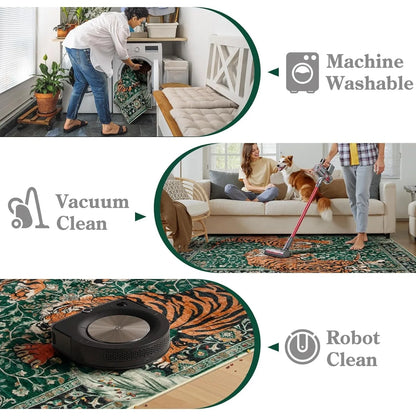 Rug for Living Room Carpet Jungle Tiger Home Decoration Large Area Bedroom Plush Floor Mat Machine Washable Coffee Table Rugs 러그