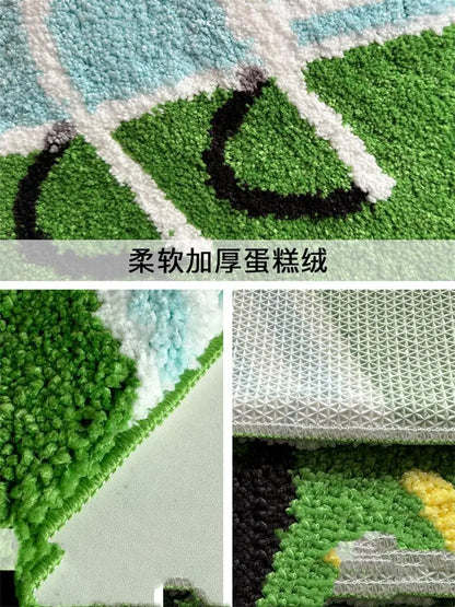 Cute Picturesque Tufted Carpet Mat Soft Fluffy Thick Tuftting Room Entry Doormat Anti-Slip Rug Entrance Floor Mat