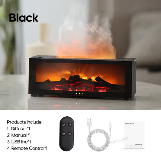 Enchanting Aroma Diffuser with Simulated Flame - Essential Oil Humidifier for Home & Office, Perfect Holiday Gift!
